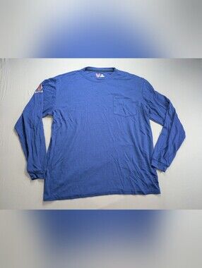DRIFIRE Shirt Mens L Blue Flame Resistant FR Long Sleeve Pocket USA Work
